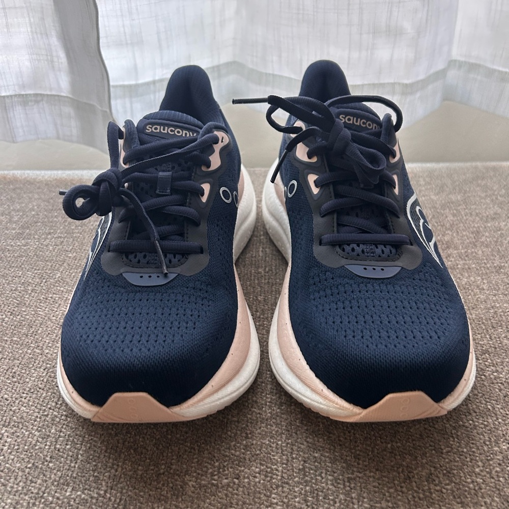Saucony Navy and Peach Athletic Shoes